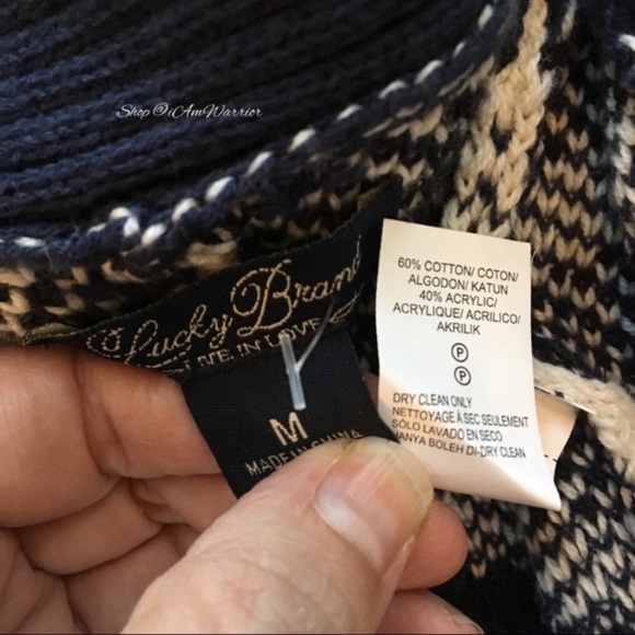 Lucky Brand geo print cotton cardigan sweater *shop@iamwarrior - Picture 10 of 11